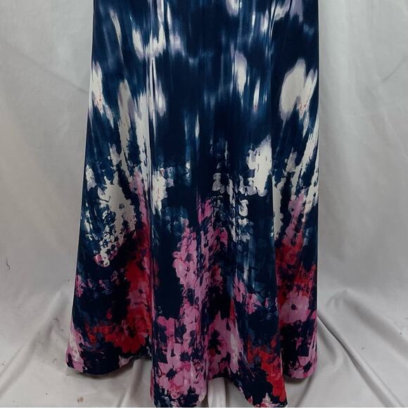 Valerie Stevens Navy Pink Boho Vacation Beach Tie Dye Maxi Skirt NWOT Size S - Picture 3 of 10